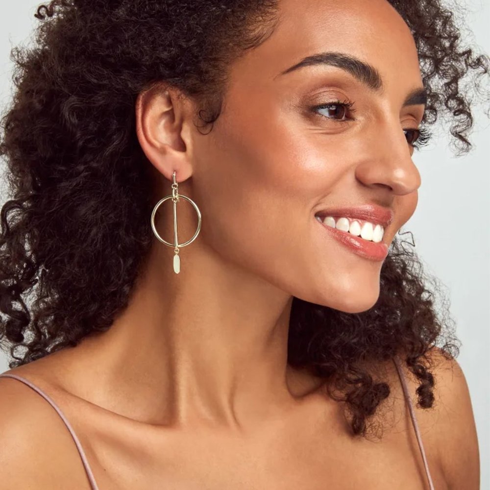Kendra Scott Gold Hoop Drop Earrings